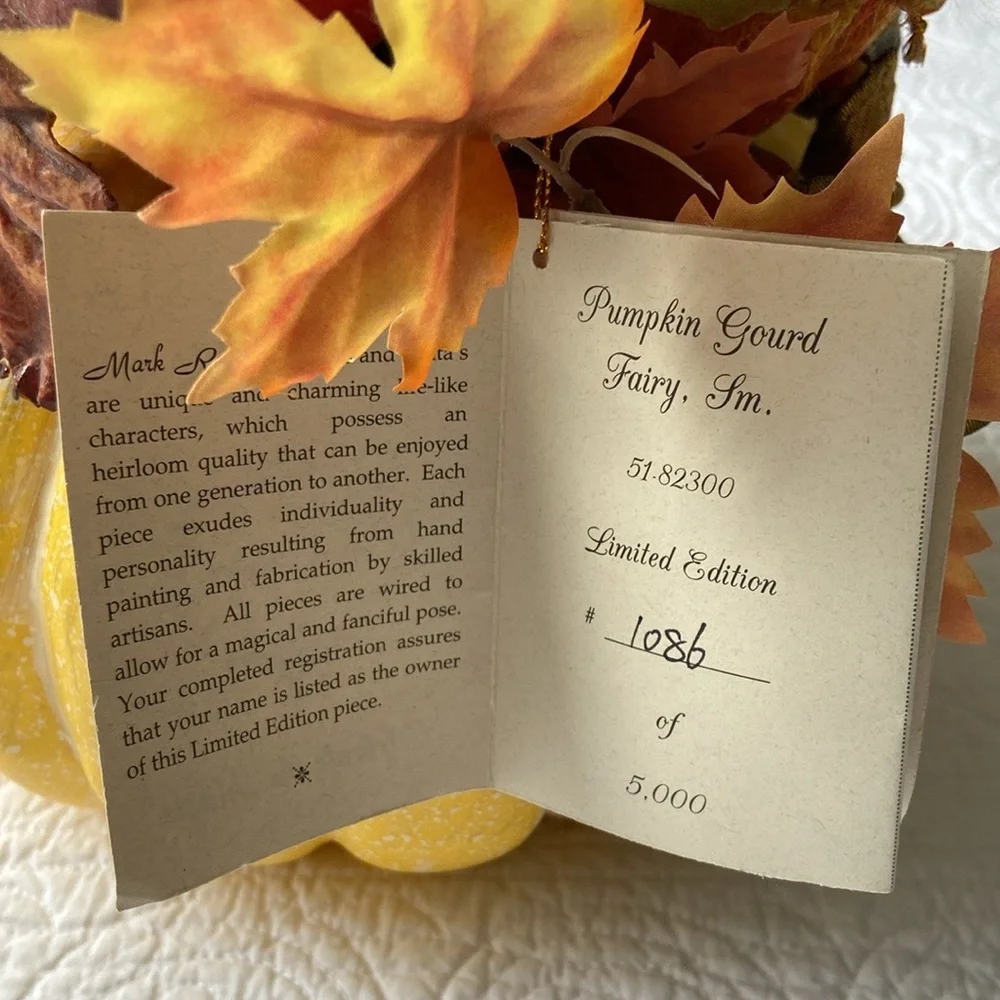 Mark Roberts Pumpkin Gourd Fairy Fall Bouquet Botanical Decor Limited Edition - Picture 6 of 15